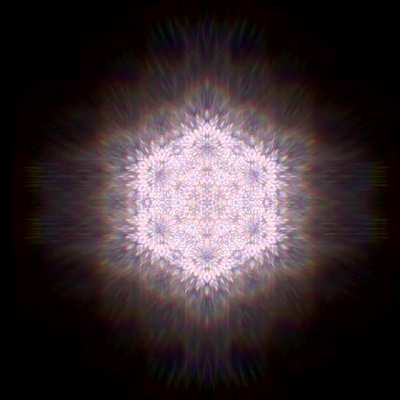 White light diffraction pattern of the Koch snowflake fractal, which is another fractal