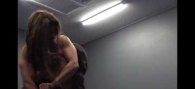 Renee Michelle bearhugs Kaci Lennox
