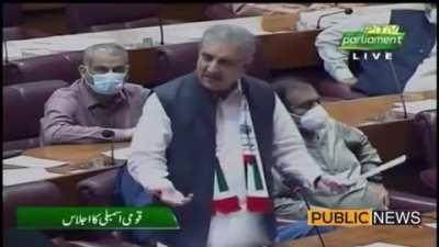 Foreign Minister Shah Mahmood Qureshi publicly calls out Afghan President Ashraf Ghani for his hypocrisy towards Pakistan in a fiery speech in Parliament