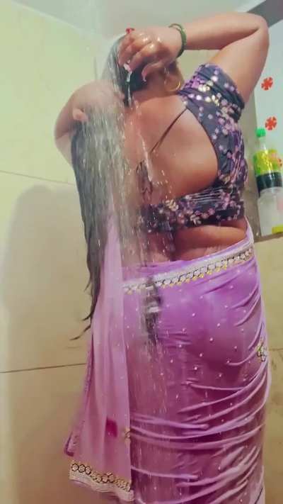 Shower in saree after holi