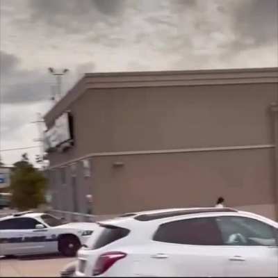 Man makes a run from the cops while they almost run him over
