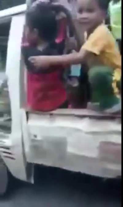 I was worried about the kids until I saw the driver was a professional.