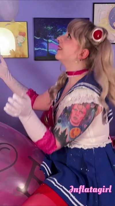 Sailor Moon playing on an airship balloon by Infla<wbr>tagir<wbr>lxoxo