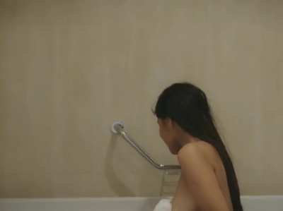 White wet saree in bathtub