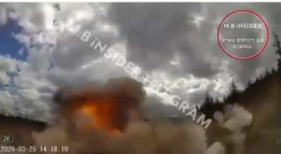 Direct rocket hit road, north Israel (25-3-26)