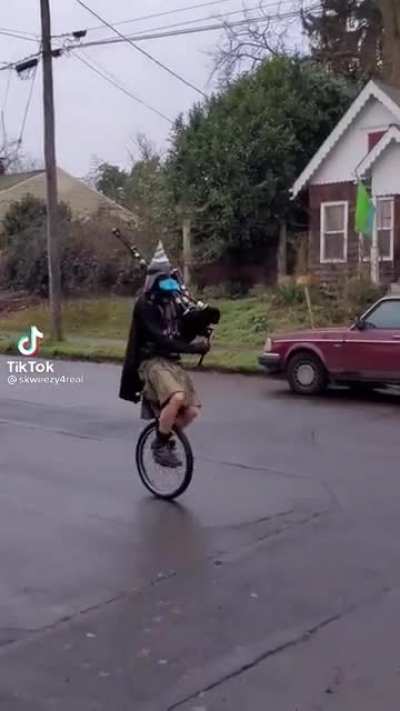 Playing bagpipes requires talent...