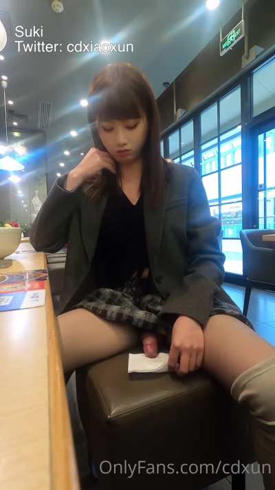 Asian Tgirl Public cumslut