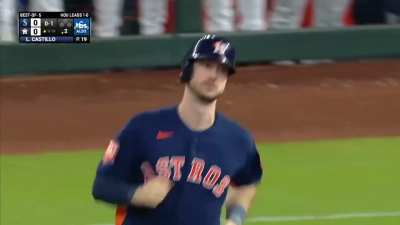 [Highlight] [Highlight] The Astros take an early lead with a Kyle tucker roof scraper.