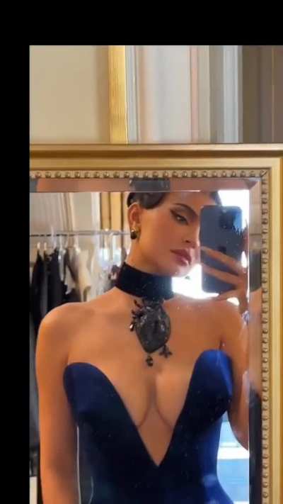Cleavage in a dress