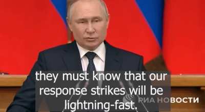 Putin threatens "response strikes" against West with "instruments that nobody else has"