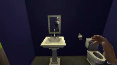 I sent my guy to the mirror at the club to amp himself up before night comes for clubbing... but this is too early!!!