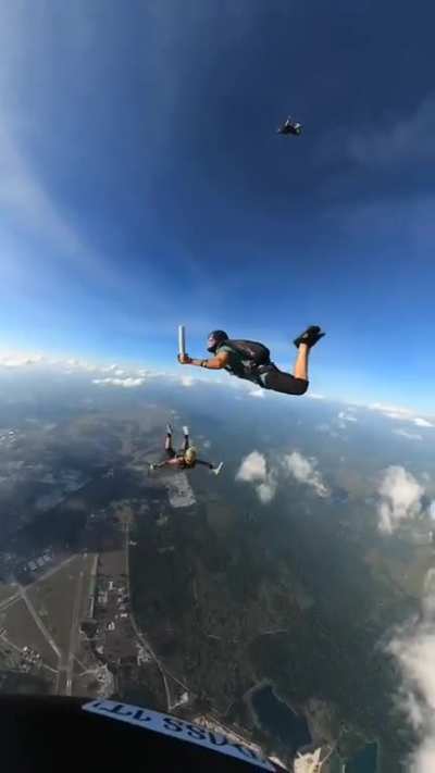 Yesterday we had a sword fight while skydivng