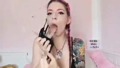 I saw this challenge on twitter where you possess a girl you know and wear a mask that has a dildo on the inside for as long as you can. Basically, it's a contest of who can deepthroat the longest while going out in public. Though, i didn't know my sister