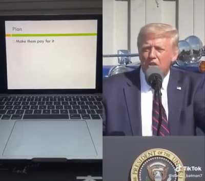 Trump&rsquo;s speech on the California fires in a Powerpoint Presentation