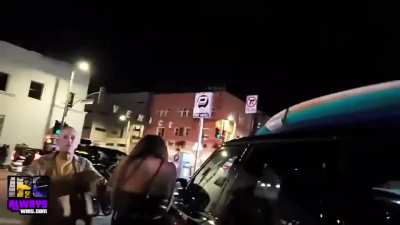 Drunk girl freaks out on Live streamer and gets maced