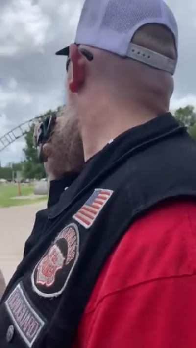 Biker gangs with Uvalde cop in leading role removing press from Uvalde funeral