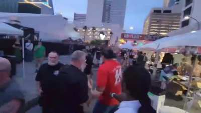 Crowd kicks guy out of Punk Rock Bowling concert in Vegas for wearing a Nazi shirt.
