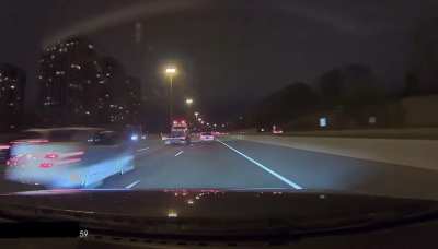Hit-and-run on the highway white Audi with no plate, $7500 in damage