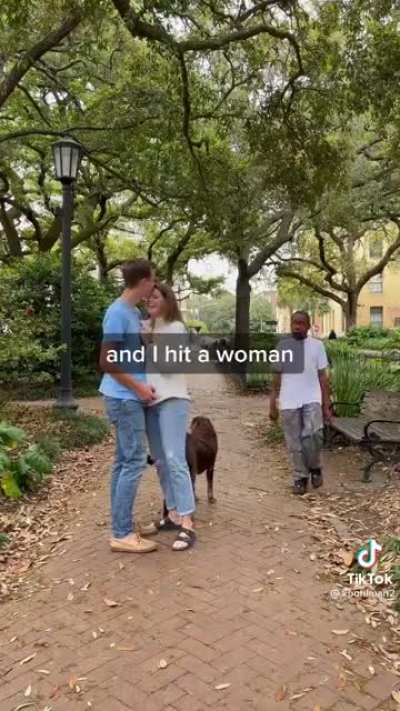 Guy hilariously interrupts proposal