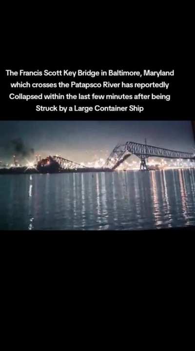 A portion of the Francis Scott Key Bridge in Baltimore, Maryland, has collapsed after a large boat collided with it.