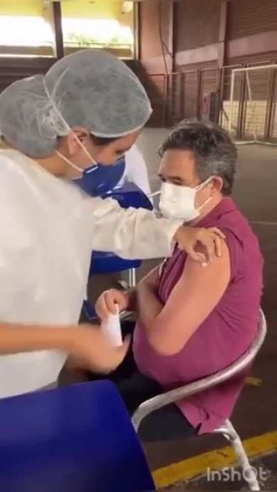 In Brazil, medical crew pretending to apply vaccines on elderly people probably due to political ideology