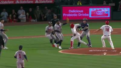 Soler charges the mound