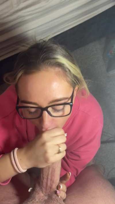 Blonde baby Cum Slut taking Load