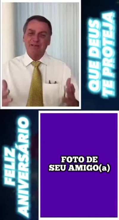de um "parabens do mito" como presente ao seu amigo