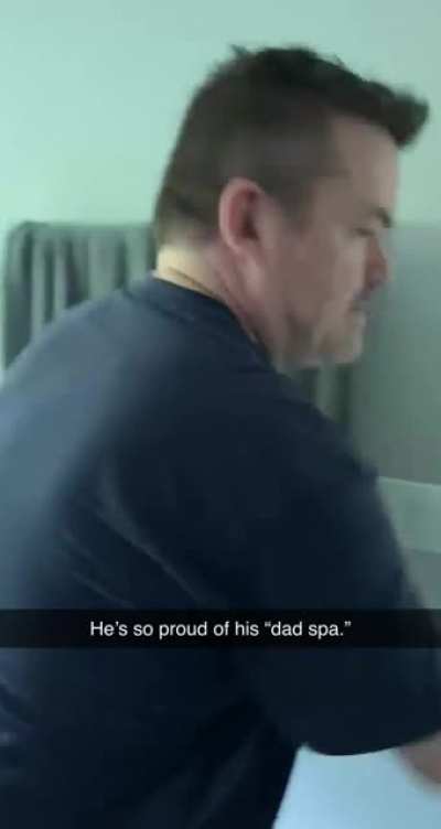 High level dad dude bathroom