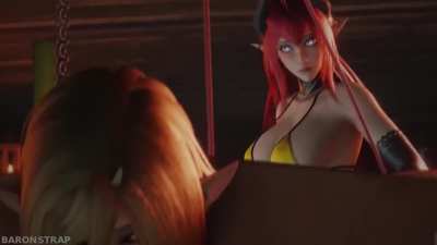 BaronStrap - A Succubus Dominates An Elf (FF)