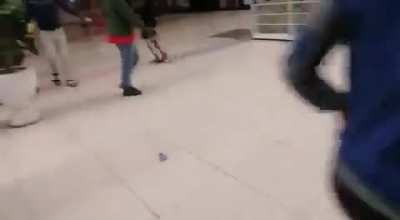Oil was spread on the floor of this mall in SA to help the looters get through more easily. Wholesome.