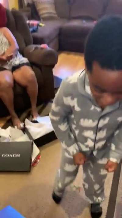 Dad let him open every present then brought ps5