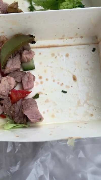 Found this little guy when I almost finished my takeaway meal