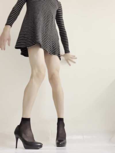 In high heels... wanna know what happens next?