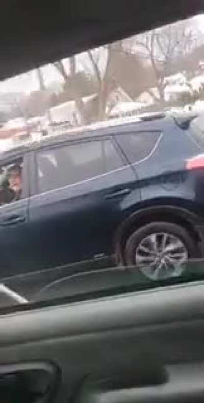 Anti-Trump freaks out on Trump supporter while driving