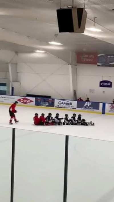 Poor goalie wanted to join the fun but they said “nah”