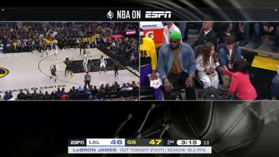 [Highlight] The 12-year old sitting next to LeBron is interviewed about her experience while a stoic LeBron sits right next to her