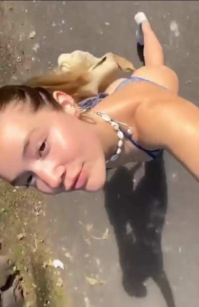 Walking in a bikini