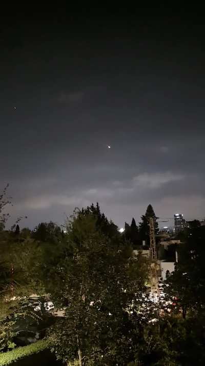 Interceptions of Iranian ballistic missiles as seen in Tel Aviv, Israel