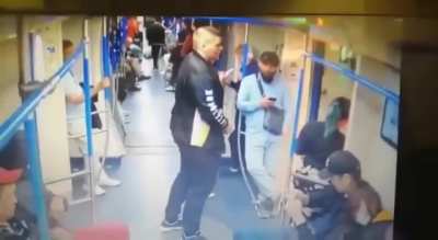 This guy slapping the girl on the butt