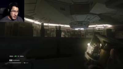 Markiplier misuses a noisemaker in Alien Isolation