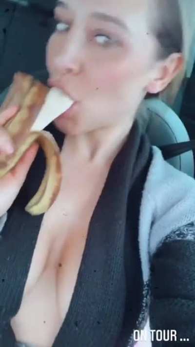 Eating a banana