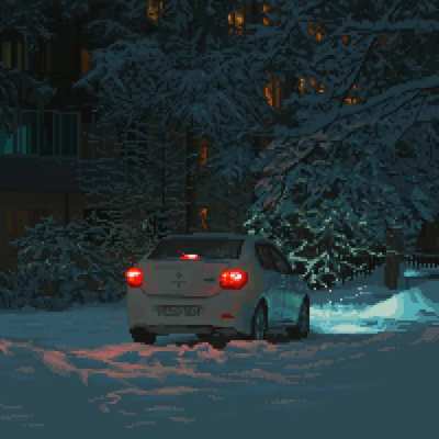 [OC] Car in a snowy yard