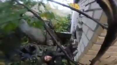 Injured Russian soldier that stuck between BMP and a building asks from Ukrainian soldier to finish him off the Ukrainian said not a problem and shot above his head and said after we are not you fuckers(they lost few man in that operation from the source)