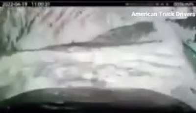 Truck Driver&rsquo;s dash cam captures the moment they slid off a snowy road and off the edge of a mountain&hellip;