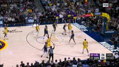 [Highlight] Lakers force Nuggets timeout with a 8-0 run capped by a Matt Ryan triple