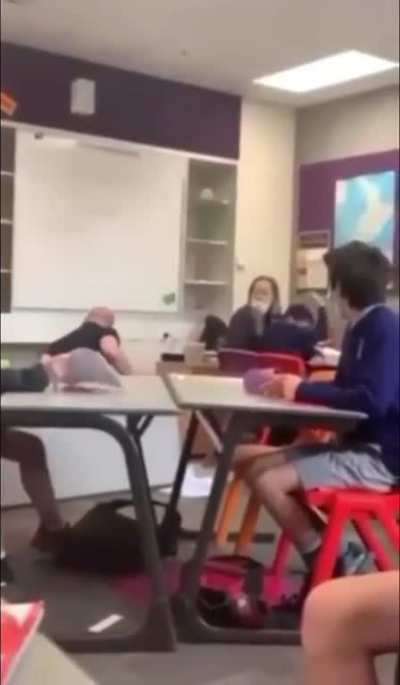 HMB while I do a handstand on this desk, class.