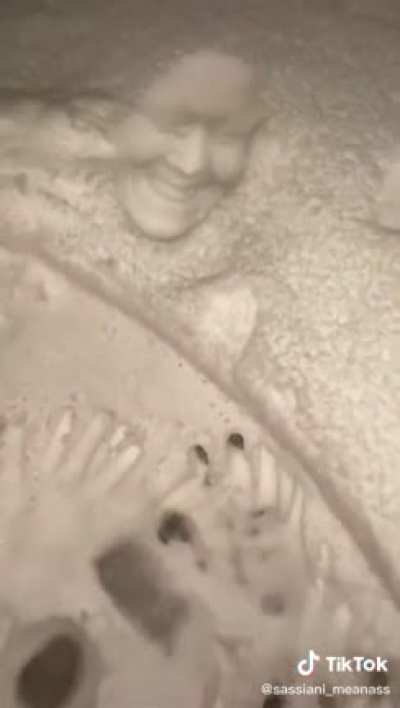 Snow face prints