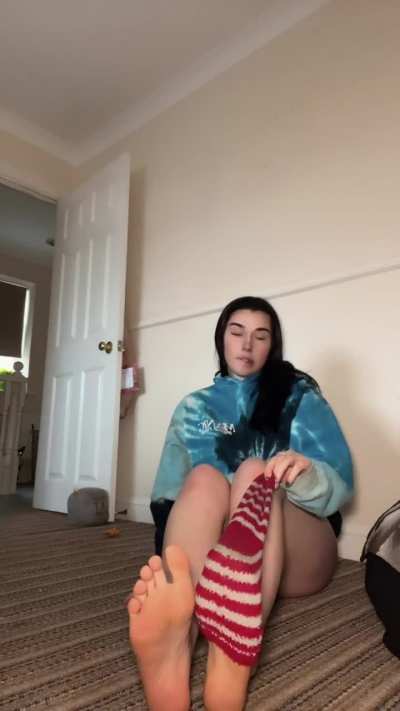 sock removal tease 
