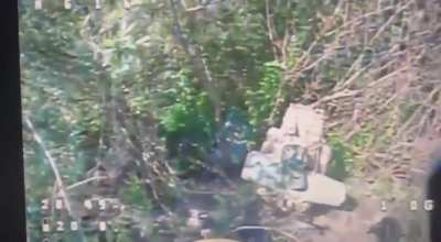 Two Russian soldiers tried to hide from Madyar FPV drones under a large bush. Both were killed
